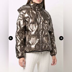 Love Moschino Heart Quilted Polyamide Jacket Size US4
